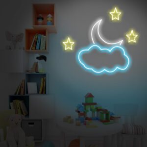 Cloud, Moon and Star Neon